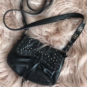 KensieGirl Black Crossbody w/ Rhinestones & Studs
